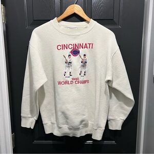 Vintage 90s Cincinnati Reds 1940 World Champs Embroidered Sweatshirt Medium